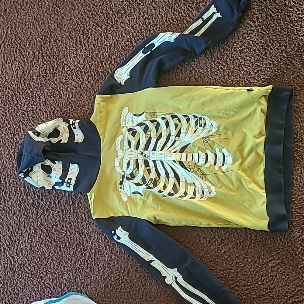 Rags size 9/10 glow in the dark skelly hoody